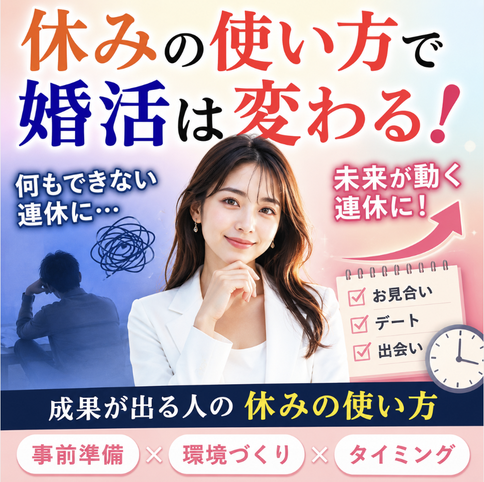 休みの使い方で差がつく婚活のイメージ