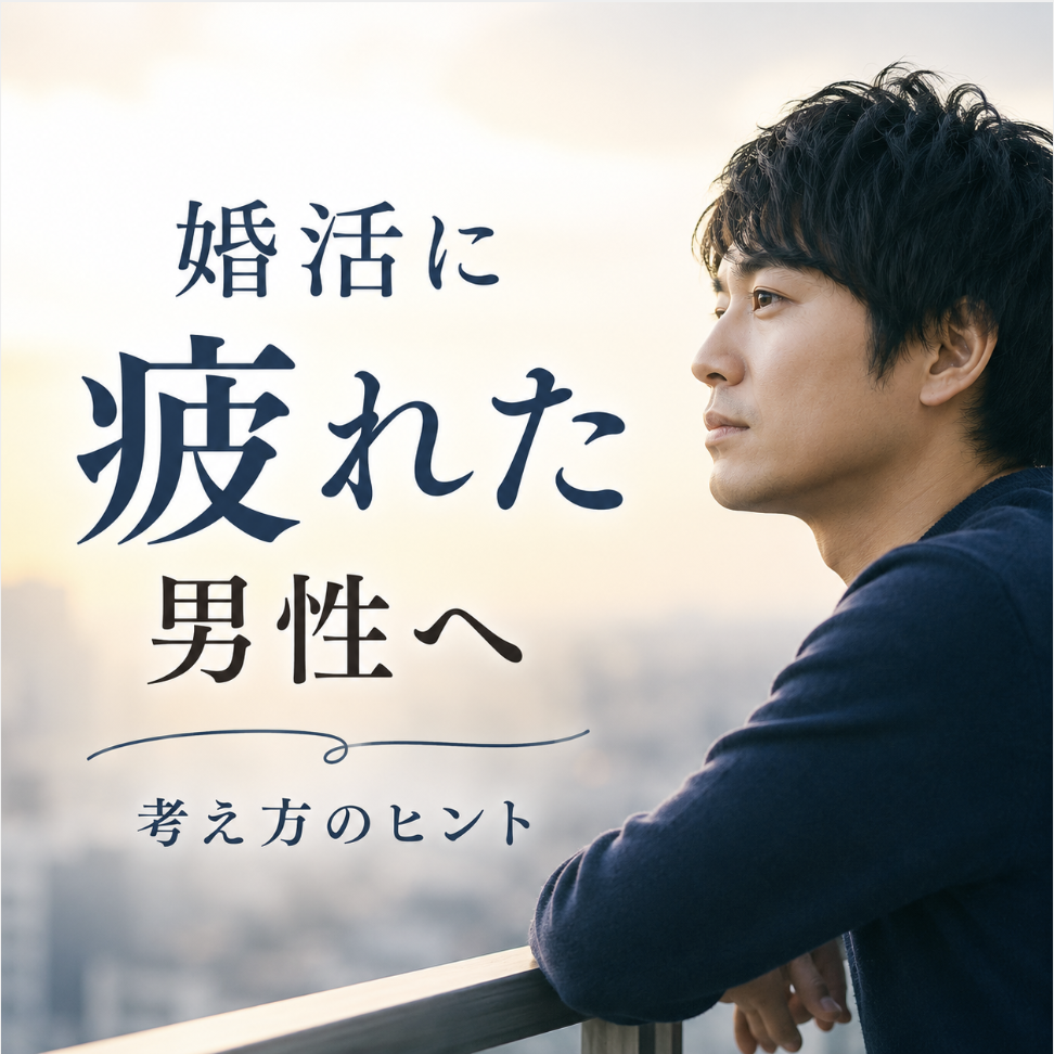 婚活に疲れた男性が前向きな気持ちを取り戻しているイメージ